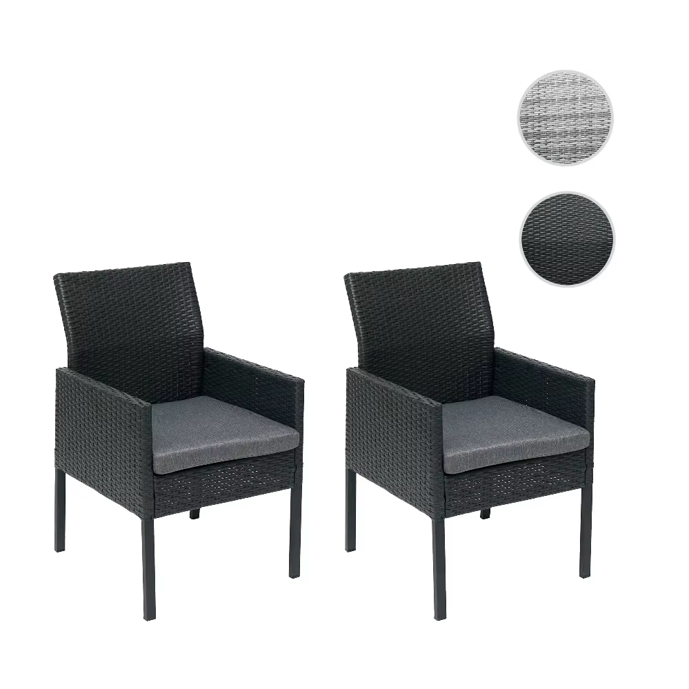 2PC Wholesale Patio Modern Stainless Steel Outdoor Garden Rattan Patio Chairs