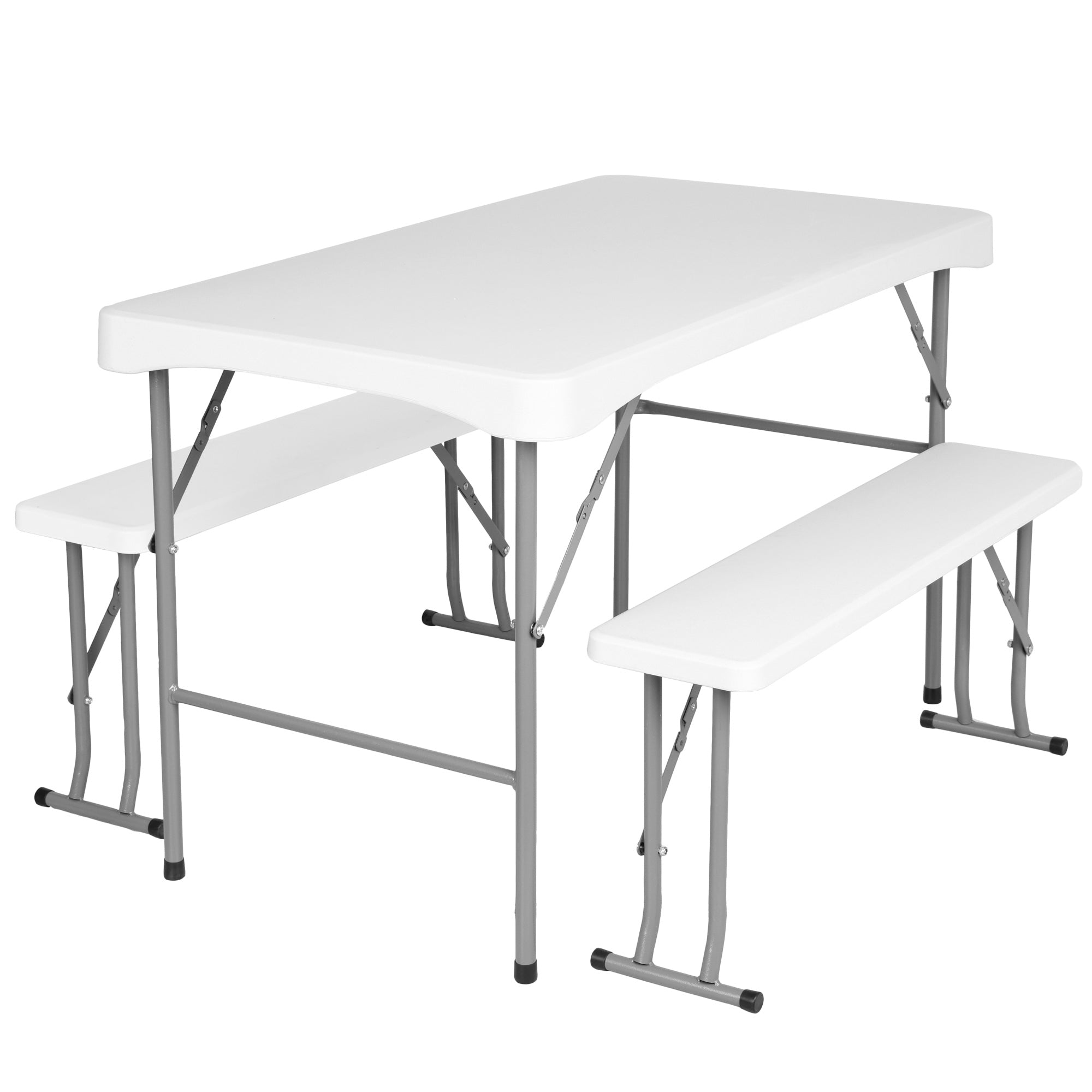 Outdoor Camping Portable White Plastic Folding Picnic Table And Set
