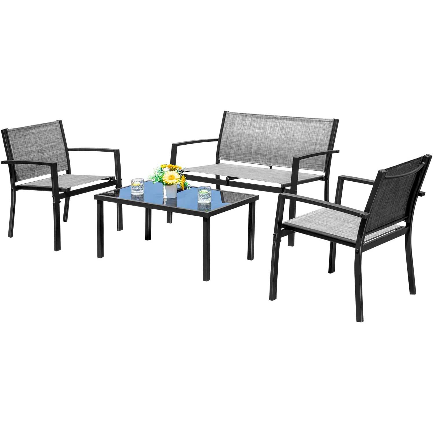 Steel Frame Modern Outdoor Garden Sofa Set Patio Furniture
