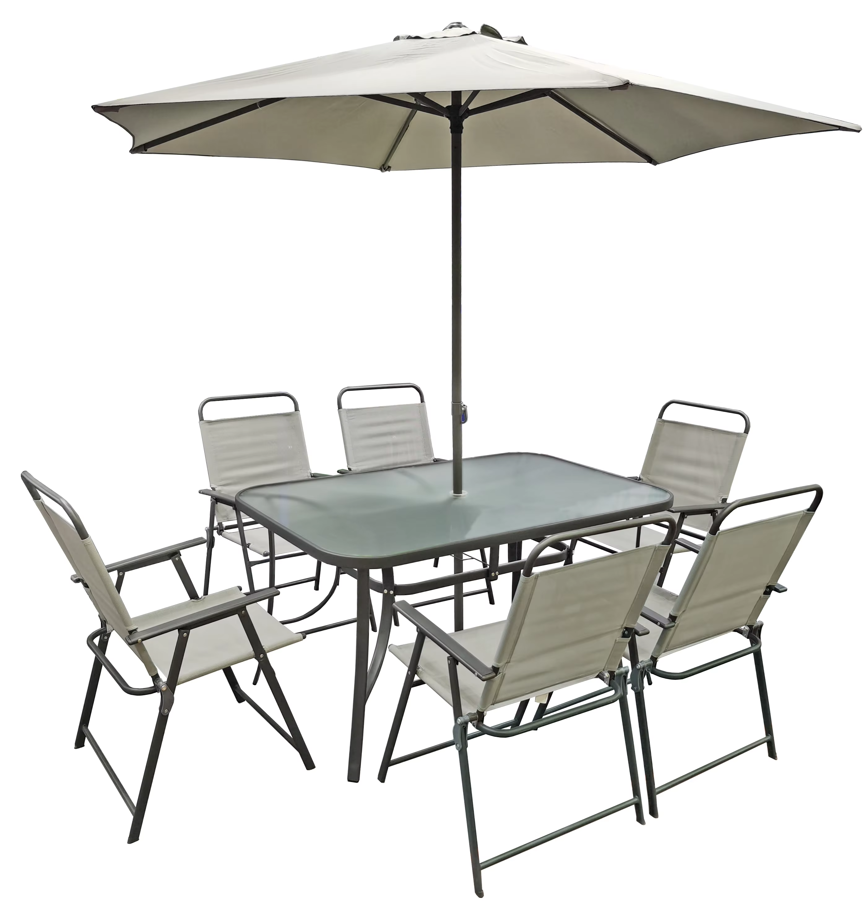 Wholesale Outdoor Metal Steel Patio Table Set Garden Furniture Set With Patio Umbrella
