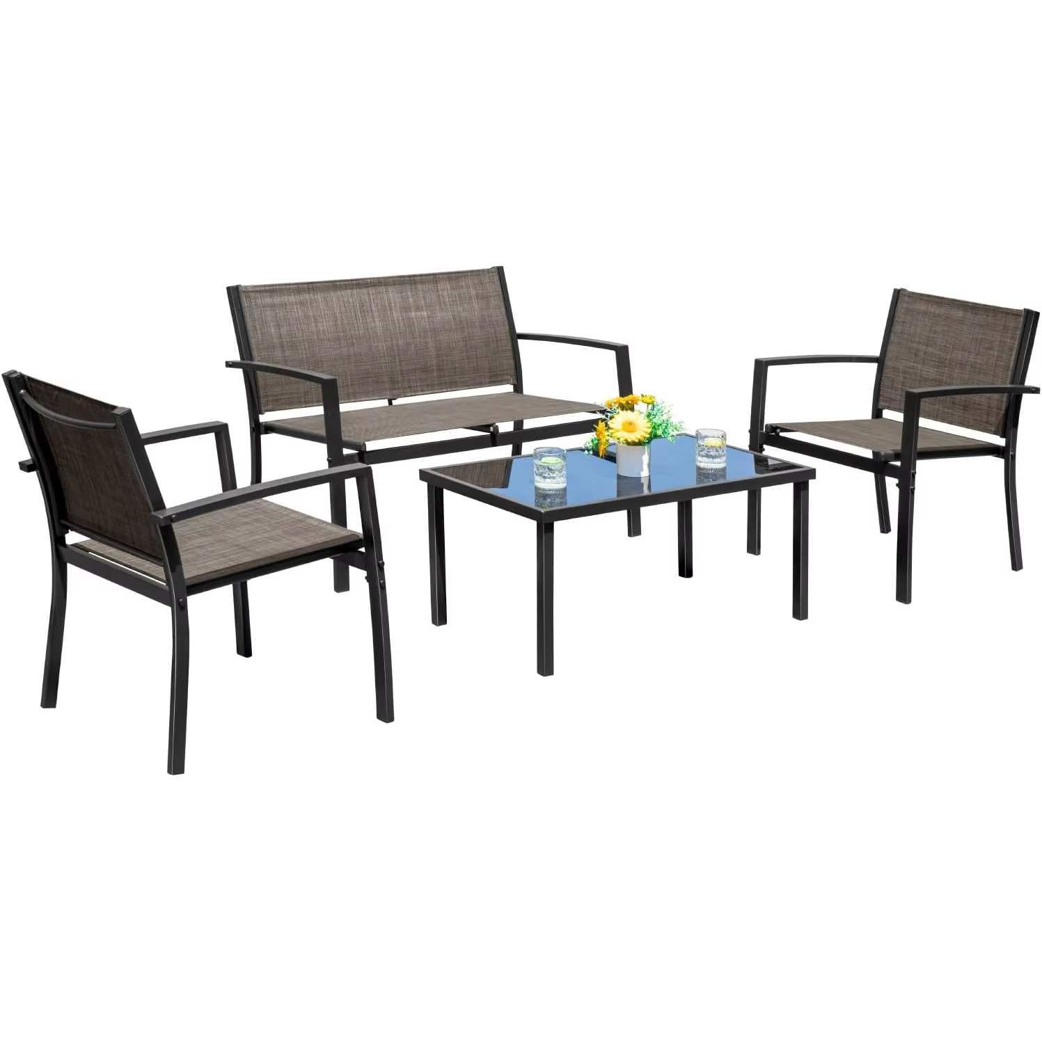 Steel Frame Modern Outdoor Garden Sofa Set Patio Furniture