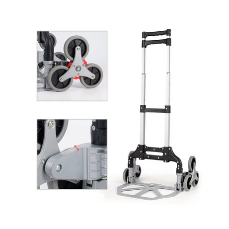 Aluminium Alloy Stair Portable Climbing Cart Folding Hand Truck Luggage Cart With Telescoping Handle