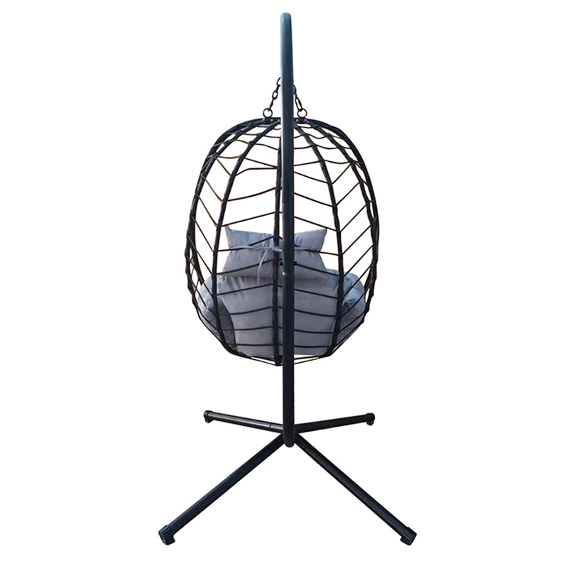 Outdoor Indoor Steel Garden Egg Patio Swing Chair With Stand