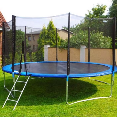 Recreational Outdoor Trampoline 14ft with Ladder Safety net and Basketball Hoop