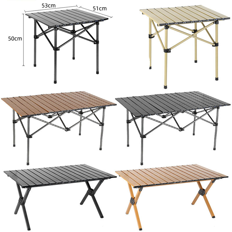 Wholesale Small Carbon Steel Folding Table Outdoor Portable Camping Metal Rolling Table