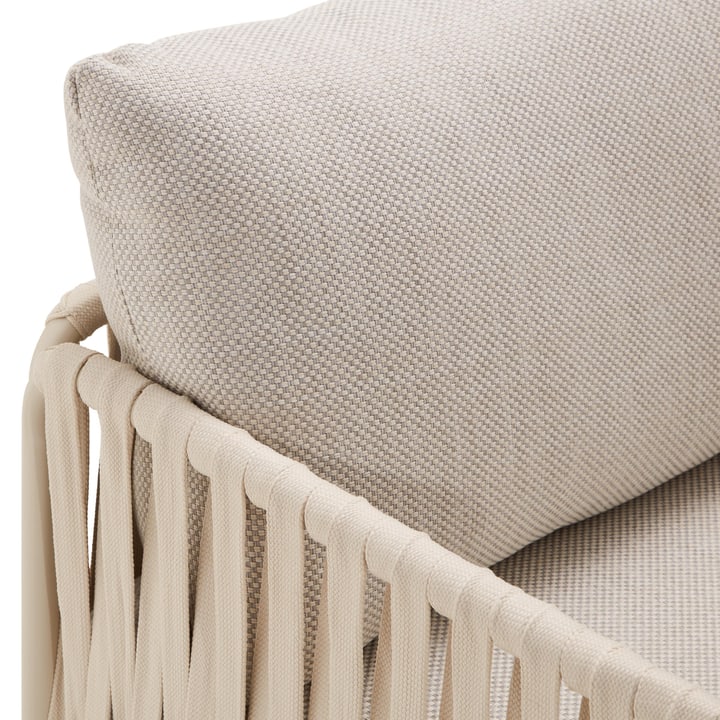 Outdoor Dining Set Natural Teak With Woven Rope And Cushion - Gemila