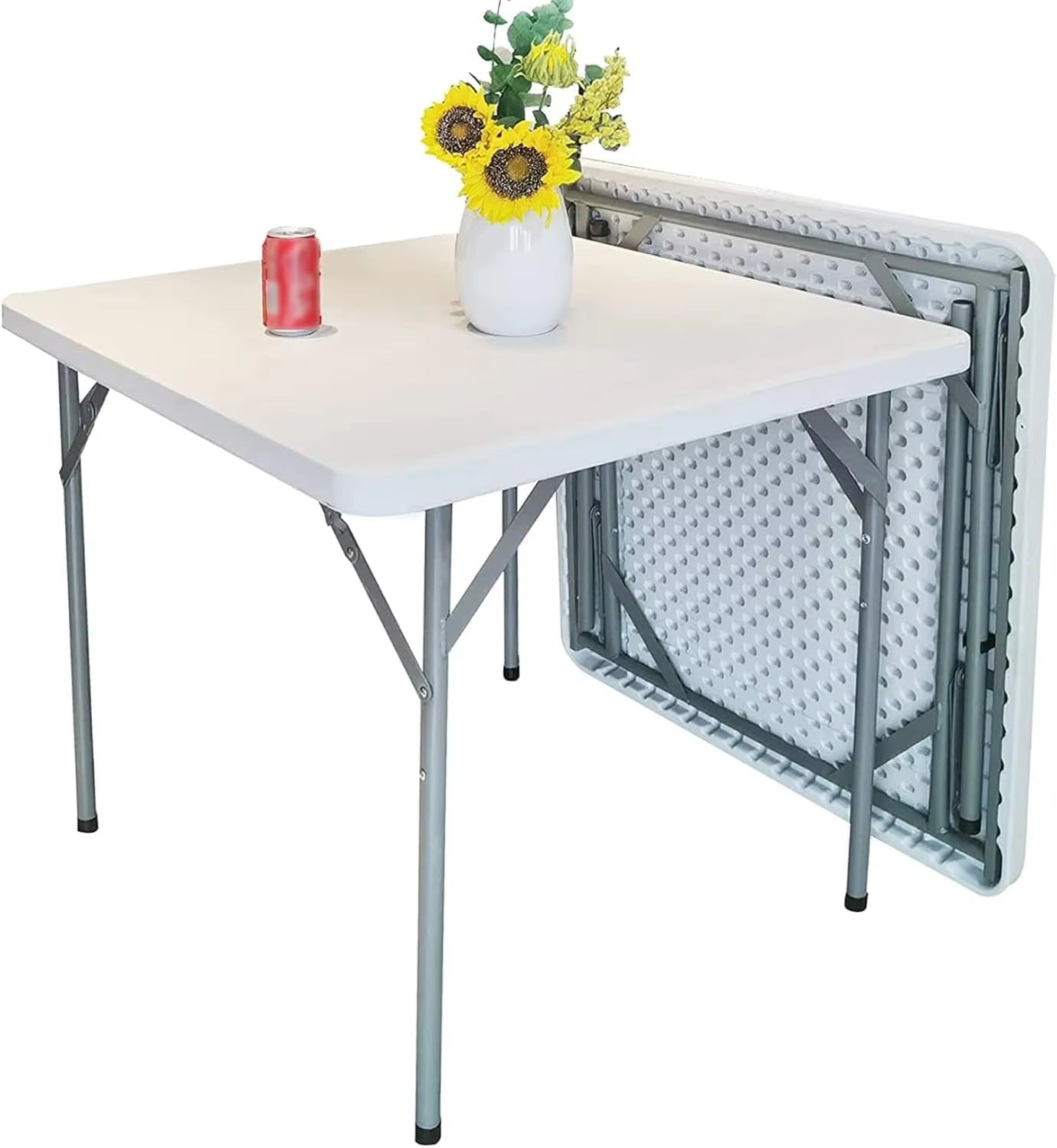 Portable Hdpe Outdoor 86cm Plastic Folding Square Table