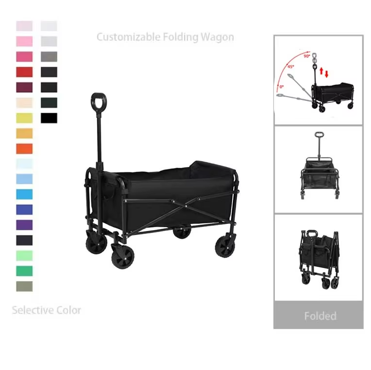 Portable Garden Foldable Sturdy Steel Frame Camping Cart Picnic Camping Folding Wagon