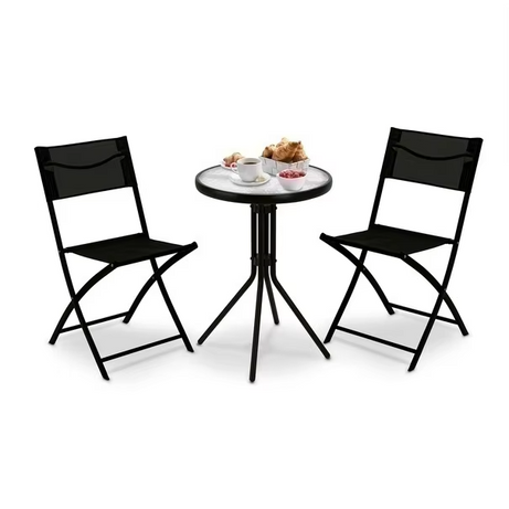 Metal Furniture Metal Frame Bistro Dining Folding Chair Patio Garden Furniture Set