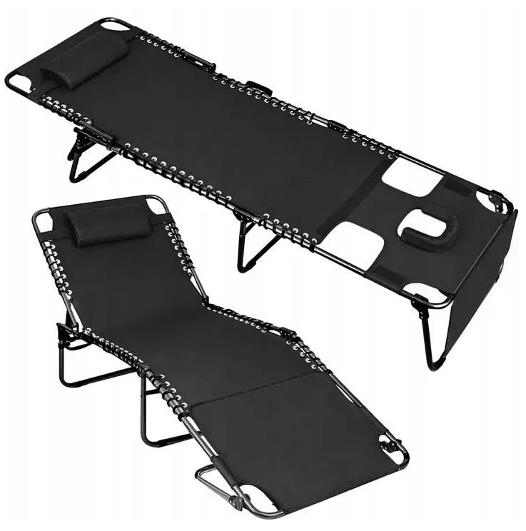 Adjustable Massage Bed Recliner Folding Lounge Chair Zero Gravity Folding Chair for Outdoor Camping
