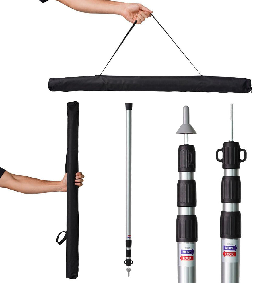 Outdoor Adjustable Lightweight Tarp Telescopic Tent Poles for Camping