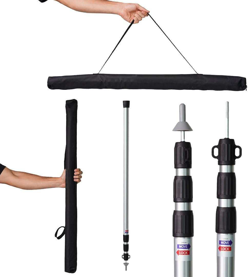 Outdoor Adjustable Lightweight Tarp Telescopic Tent Poles for Camping