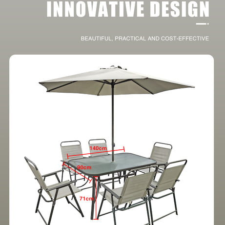 Wholesale Outdoor Metal Steel Patio Table Set Garden Furniture Set With Patio Umbrella