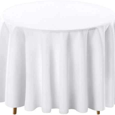 White Tablecloths Banquet Polyester Round Table Cloths for Wedding Party