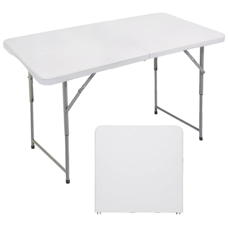 Portable Foldable Outdoor Picnic 4ft Hdpe White Plastic Folding Table For Camping