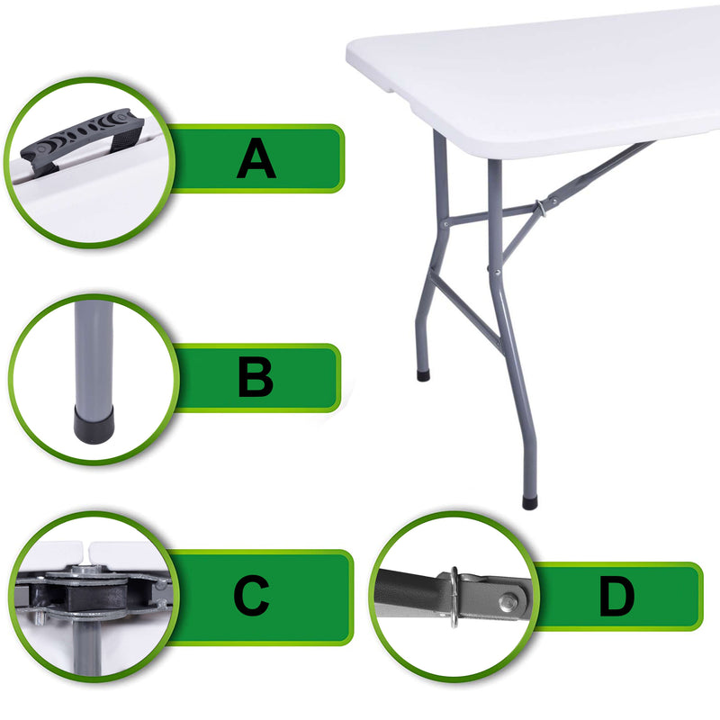 6ft Mesa Outdoor Garden Banquet Party Dining White Hdpe Plastic Folding Table For Party