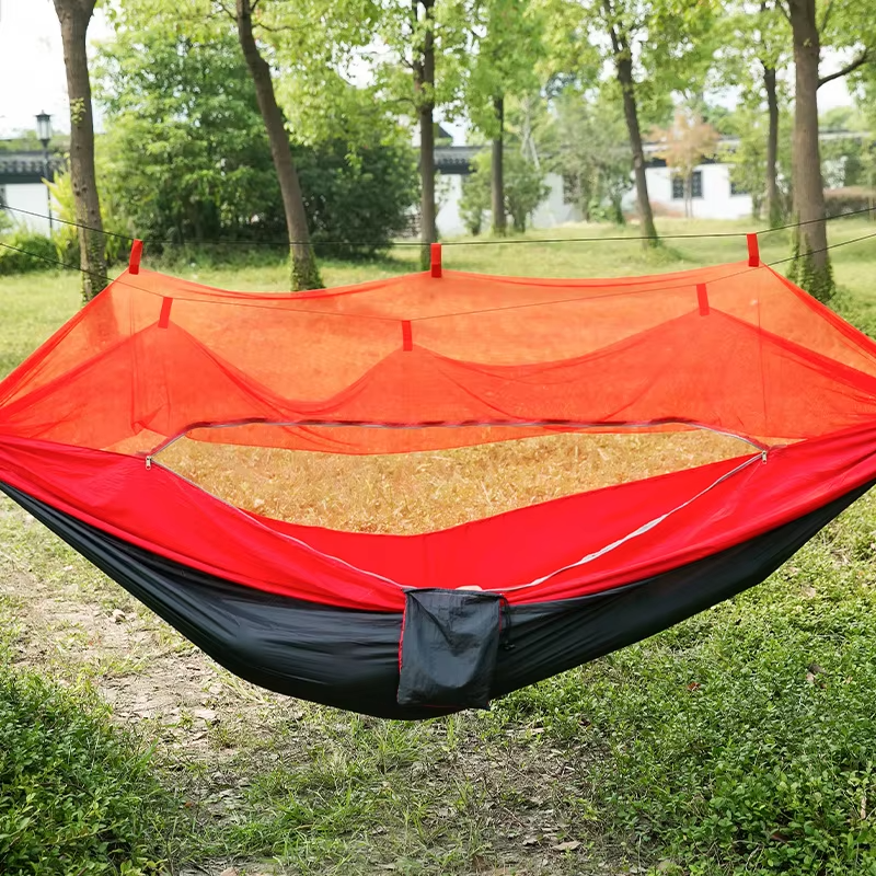 Outdoor Portable Nylon Camping Hammock With Mosquito Net