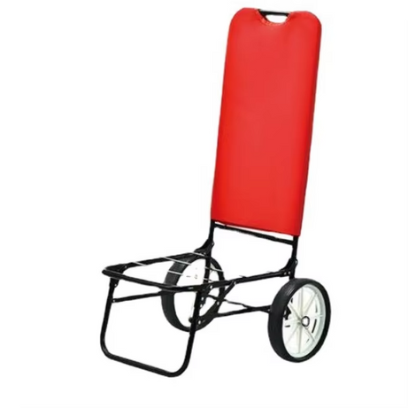 Custom Durable Utility Portable Beach Chair Cart Two Wheel Steel Folding Trolley Wagon Cart