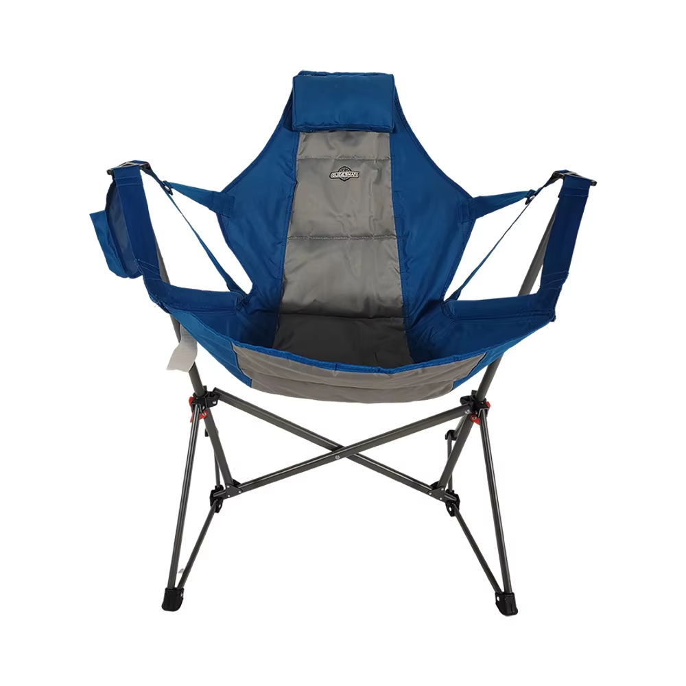 Portable Home Office Beach Camping Modern Outdoor Folding Metal Swing Chair with 600D Polyester