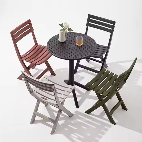 Modern Design Waterproof White Plastic Folding Chairs for Indoor Outdoor Use Patio Garden Beach Balcony