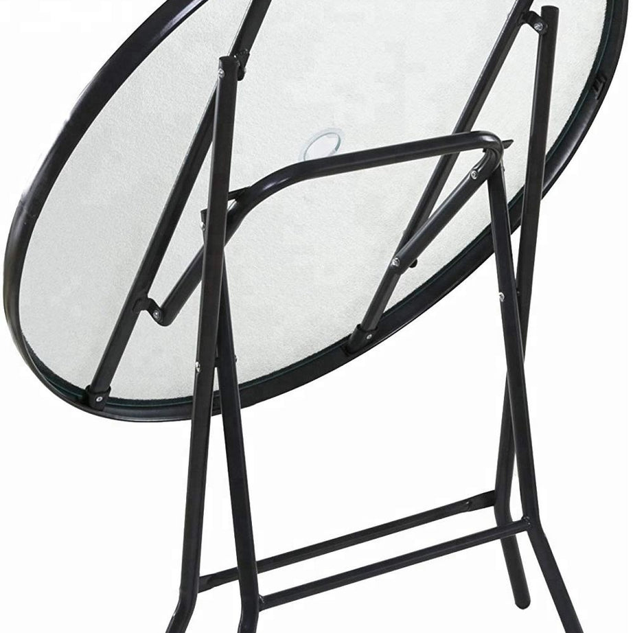 15.7" Small Round Folding Patio Table Bistro Table