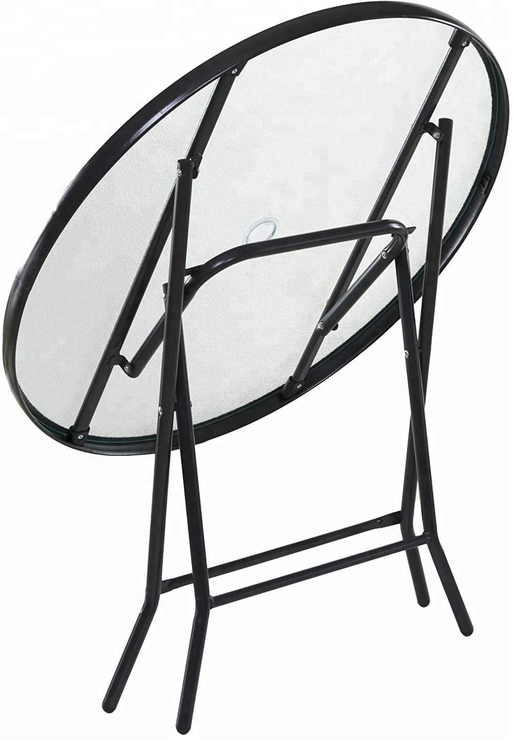 15.7" Small Round Folding Patio Table Bistro Table