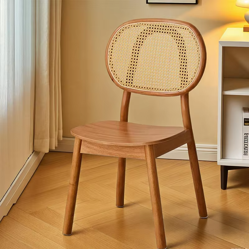 Modern Wooden Restaurant Furniture Solid Rattan Wood Dining Chair