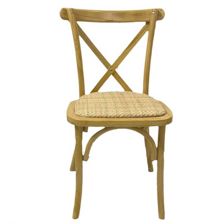 Stacking Furniture Event Banquet Hotel Party Solid Wooden Cross Back Chair Wedding Wood