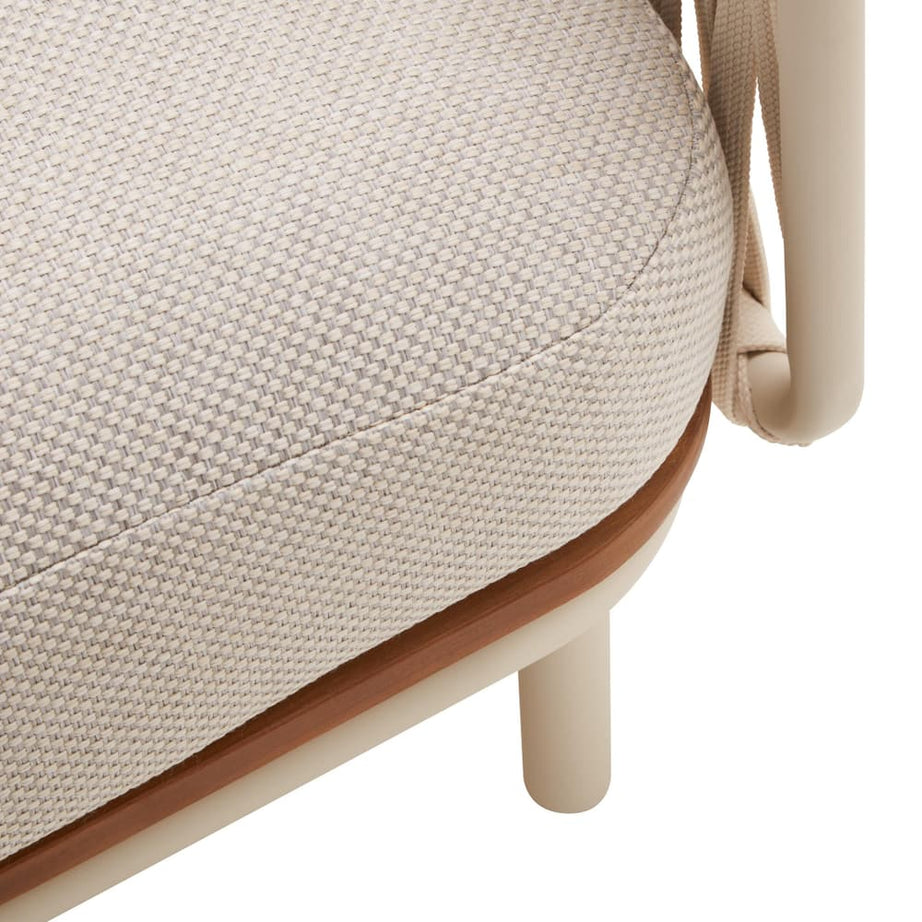 Outdoor Dining Set Natural Teak With Woven Rope And Cushion - Gemila