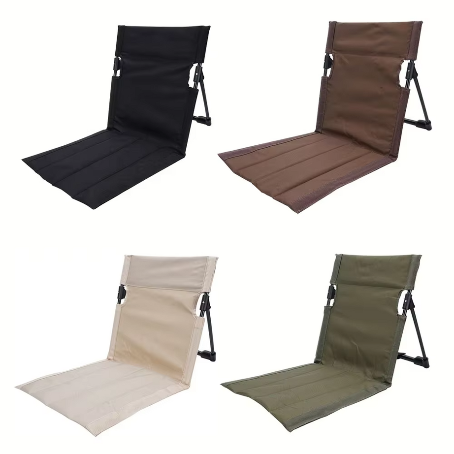 Outdoor Folding Beach Chair Compact Camping Hiking Picnic Mat with Backrest