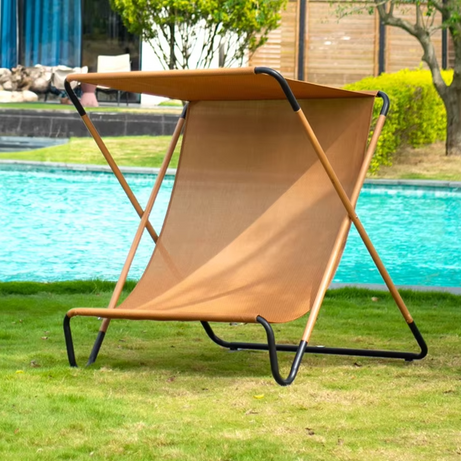 Light Luxury Folding Portable Patio Chaise Outdoor Garden Poolside Beach Sun Shade Lounge Chair with Canop