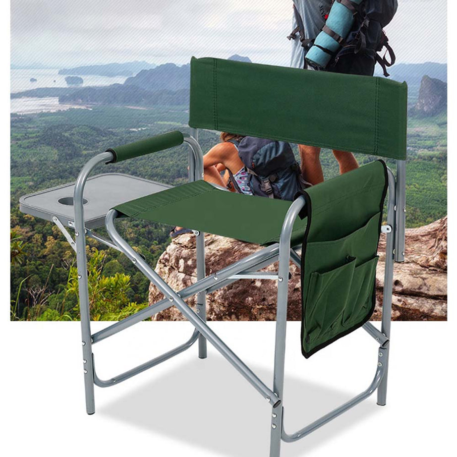 Lightweight Professional Folding Aluminum Director Chair Durable Outdoor Portable Director Chairs With Side Table And Bags