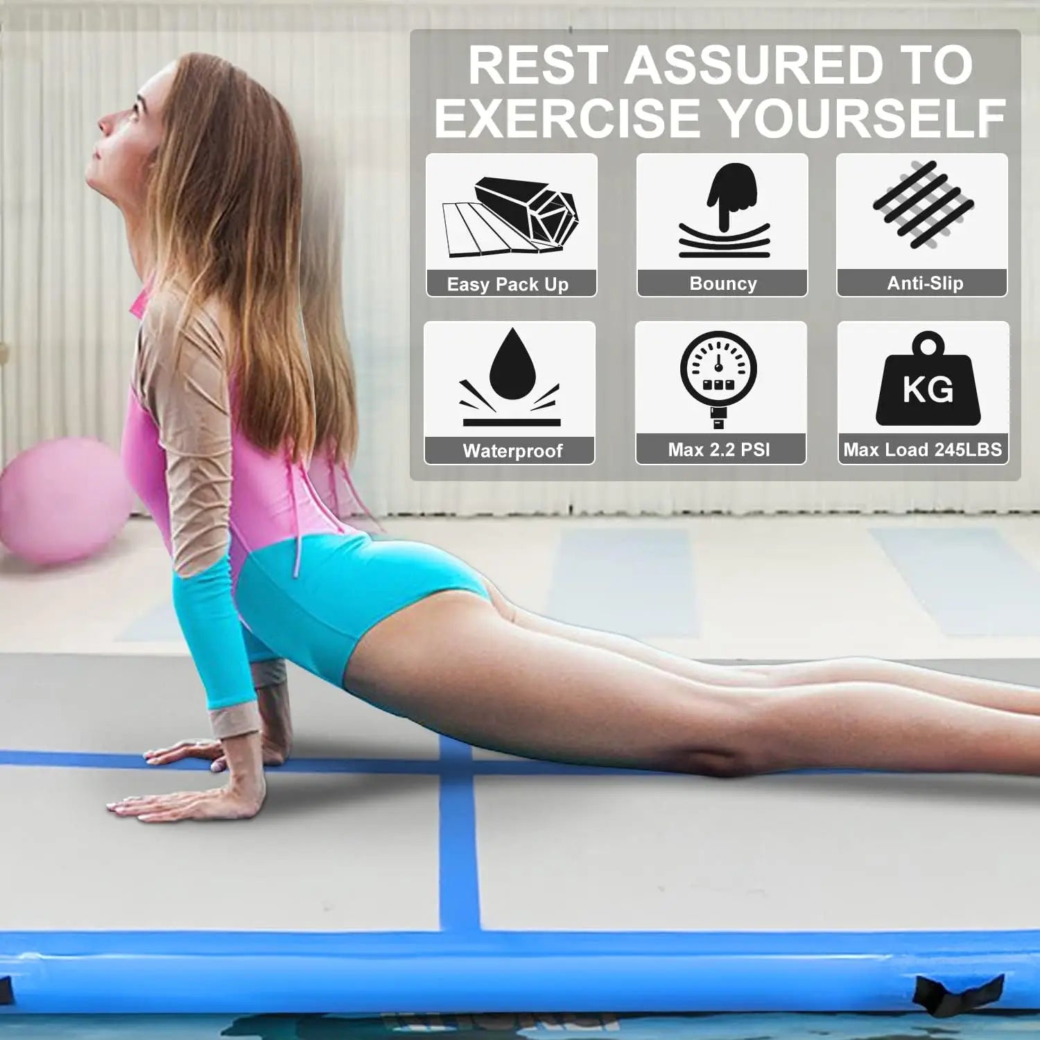 OEM ODM Taekwondo Cheerleading Yoga Gymnastics Tumbling Mat Inflatable Air Track For Wholesale