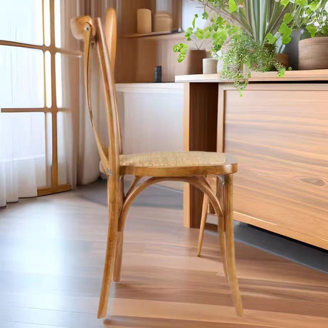 Stacking Furniture Event Banquet Hotel Party Solid Wooden Cross Back Chair Wedding Wood