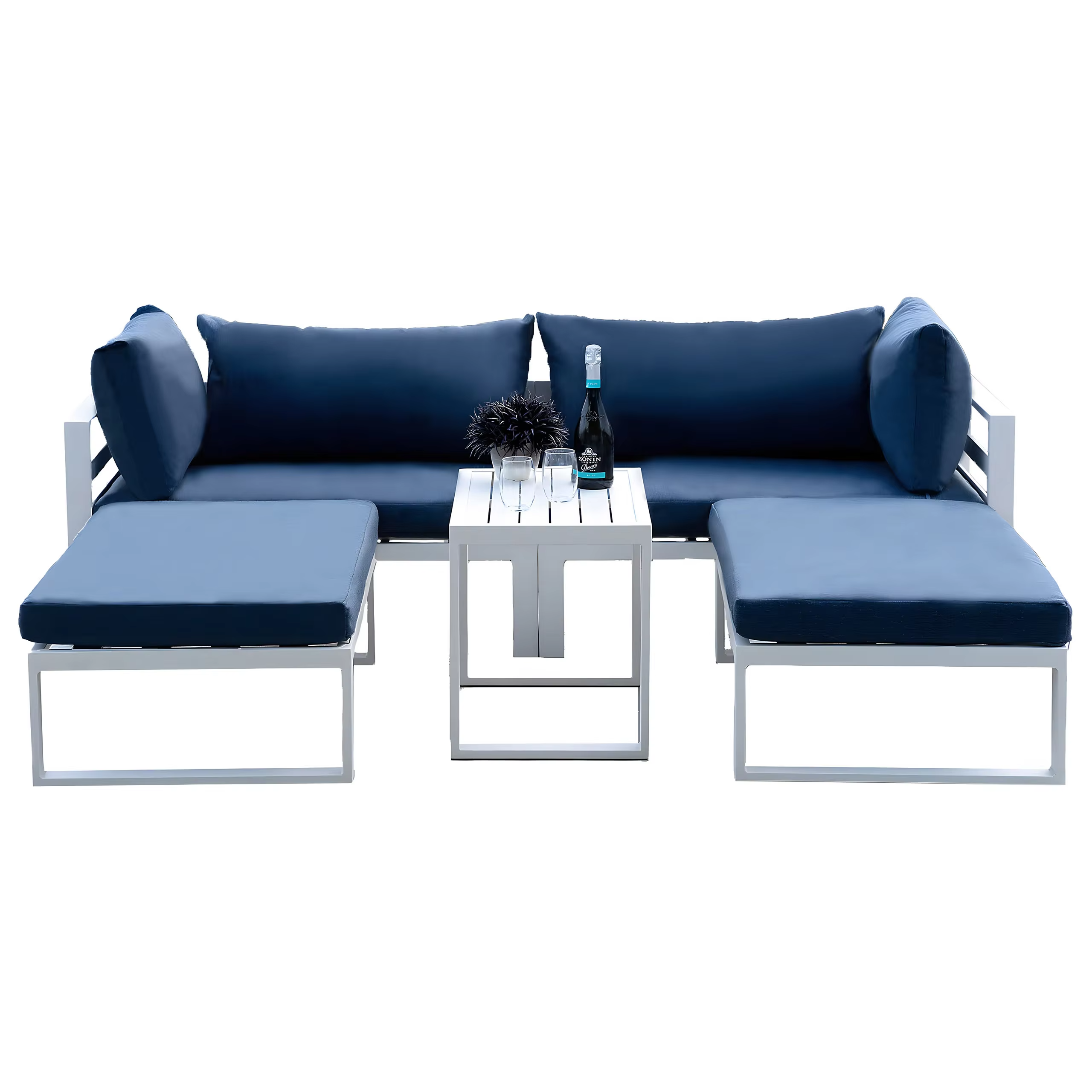 High Density Sponge Metal Aluminum Alloy Waterproof Patio Hotel Garden Outdoor Sofa