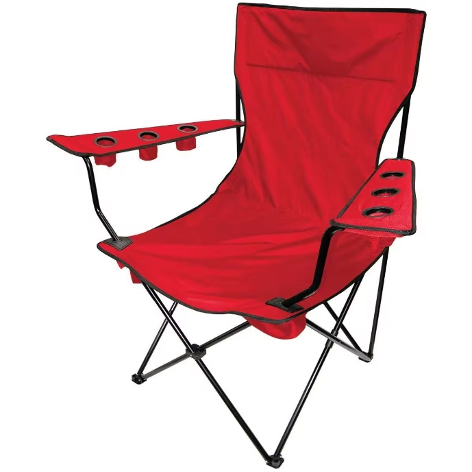 Outdoor Oversized Giant Steel Tube Portable Folding Camping Chair With Armrest