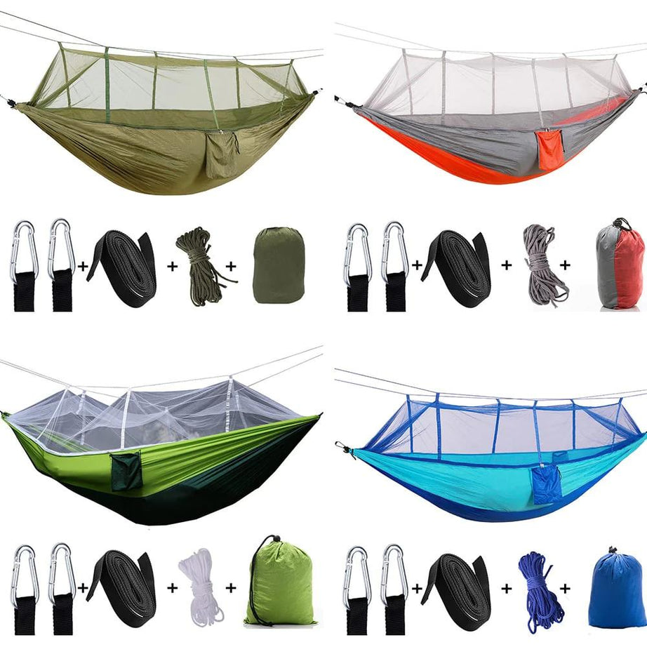 Outdoor Portable Nylon Camping Hammock With Mosquito Net