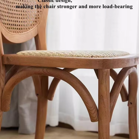 Solid Banquet Event Rattan Wood Restaurant Furniture Dining Chair