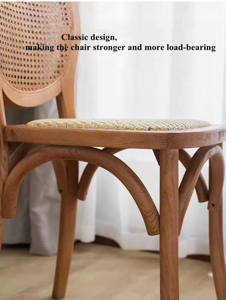 Solid Banquet Event Rattan Wood Restaurant Furniture Dining Chair