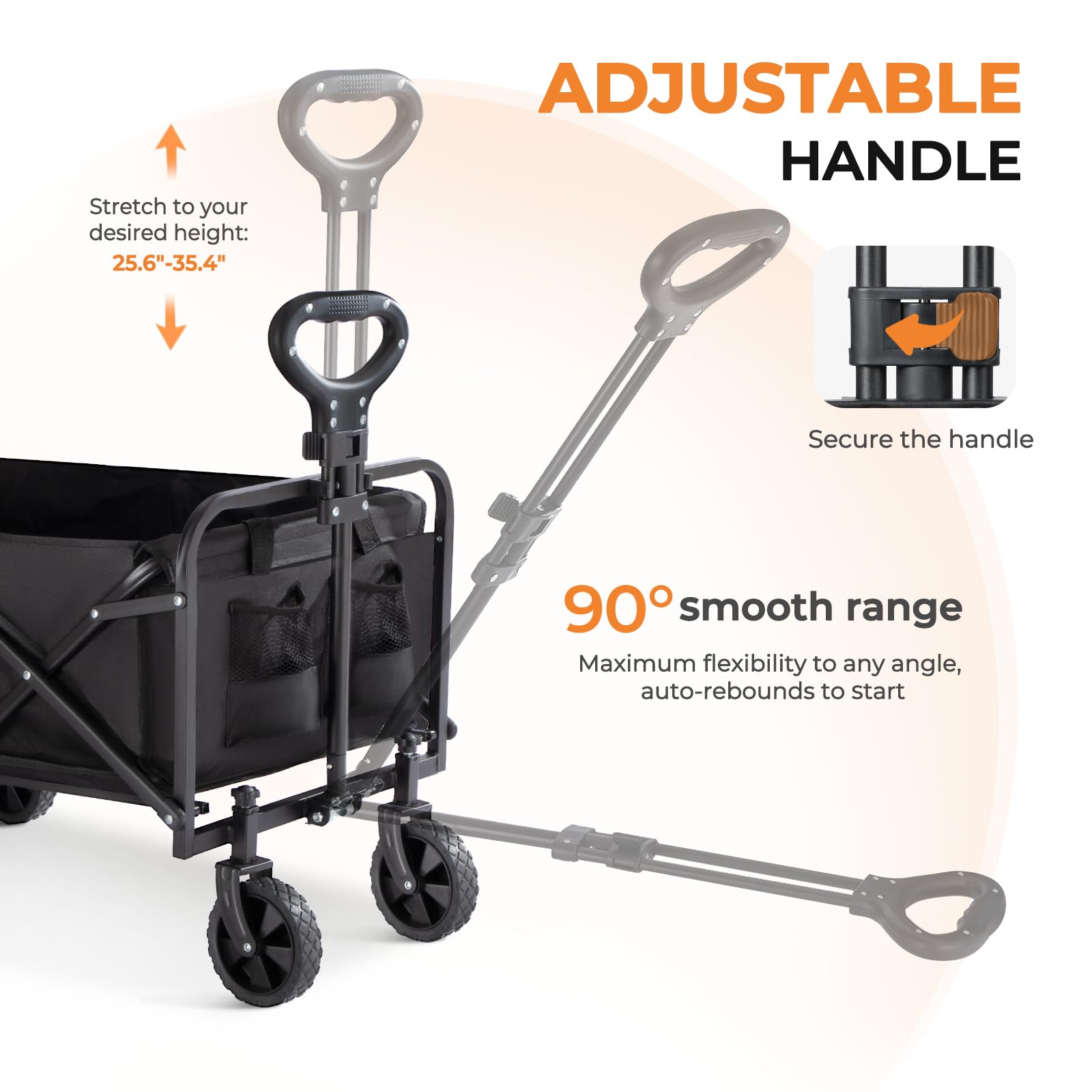 Portable Garden Foldable Sturdy Steel Frame Mesh Four-Wheel Cart OEM Picnic Camping Folding Wagon