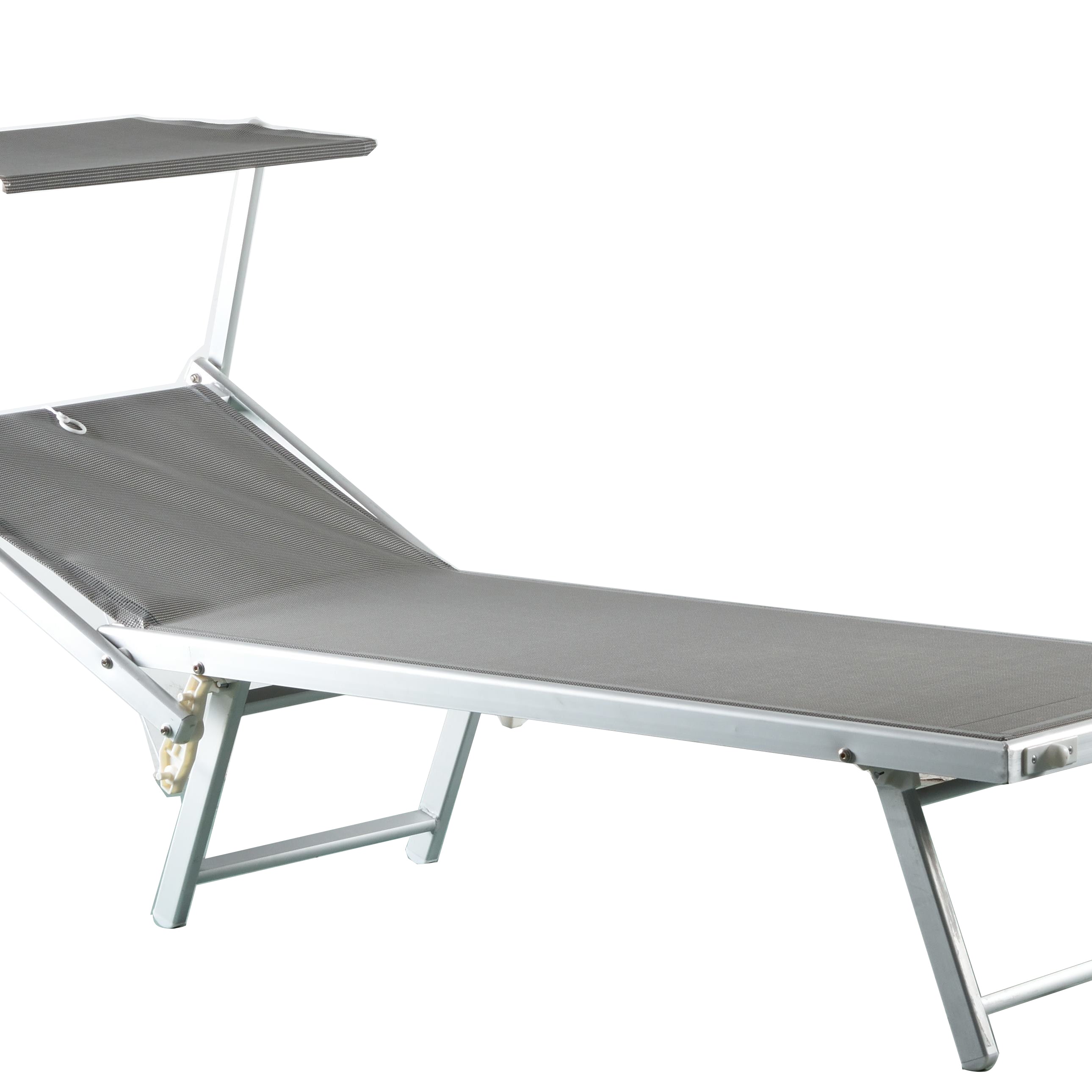 Aluminum Foldable Sun Lounge Bed Chair Beach Recliner Seat Back