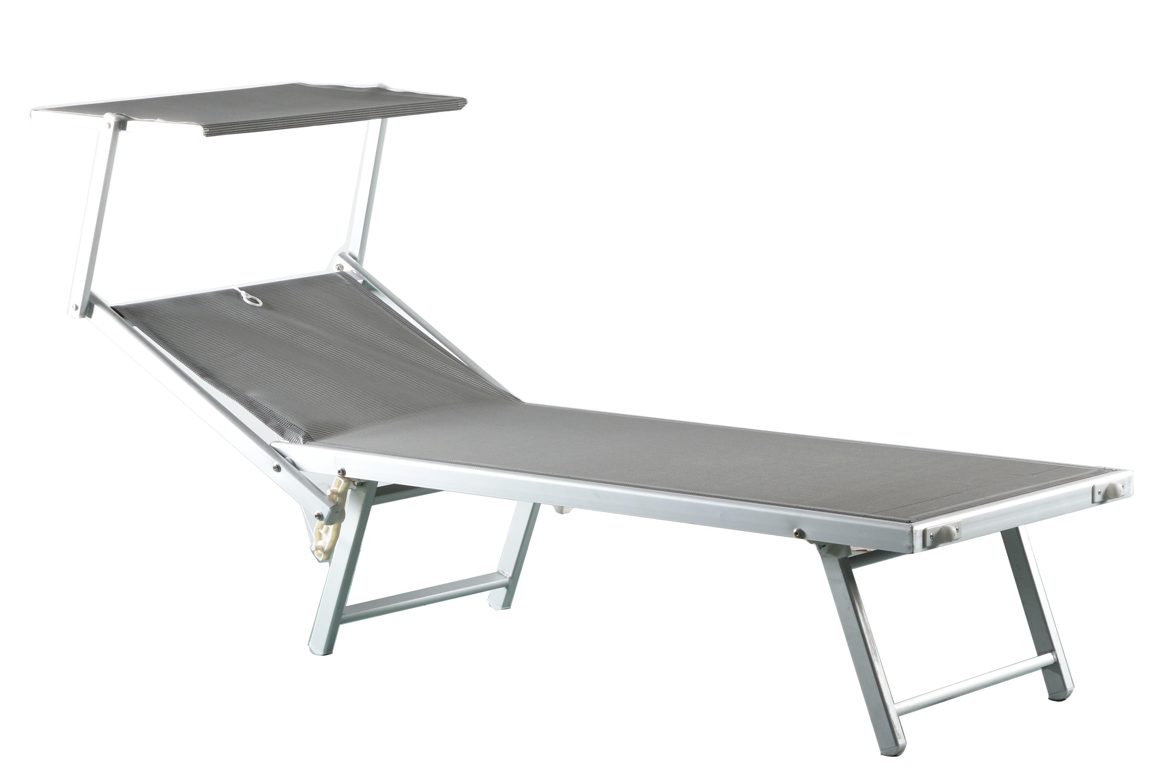 Aluminum Foldable Sun Lounge Bed Chair Beach Recliner Seat Back