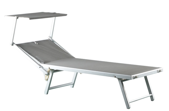 Aluminum Foldable Sun Lounge Bed Chair Beach Recliner Seat Back