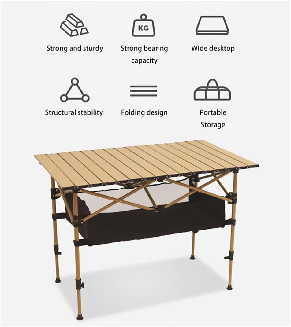 Wholesale Small Carbon Steel Folding Table Outdoor Portable Camping Metal Rolling Table