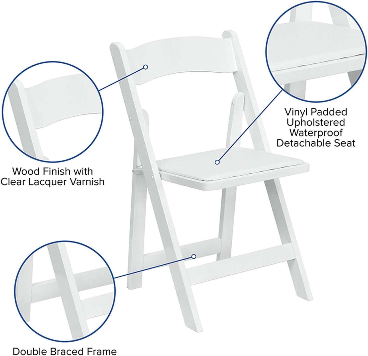 Wholesale Outdoor White Folding Chair for Wedding Party Banquet