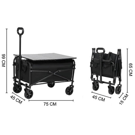 Portable Garden Foldable Sturdy Steel Frame Camping Cart Picnic Camping Folding Wagon