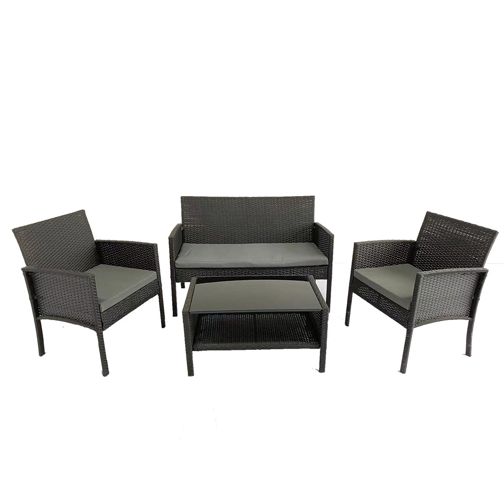 Patio Rattan Wicker Sofa Set Garden Sets Table and Chairs Set Outdoor Injection PP Rattan Furniture