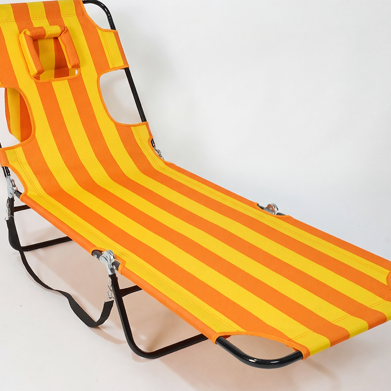 Luxury Outdoor Adjustable Portable Steel Foldable Fishing Camping Beach Lounge Chair