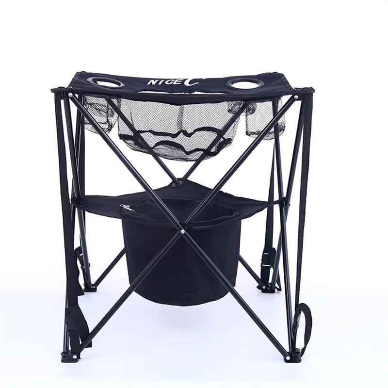 Portable Folding Tailgate Table 4 Cup Holders Camping Table With Food Basket Insulated Cooler
