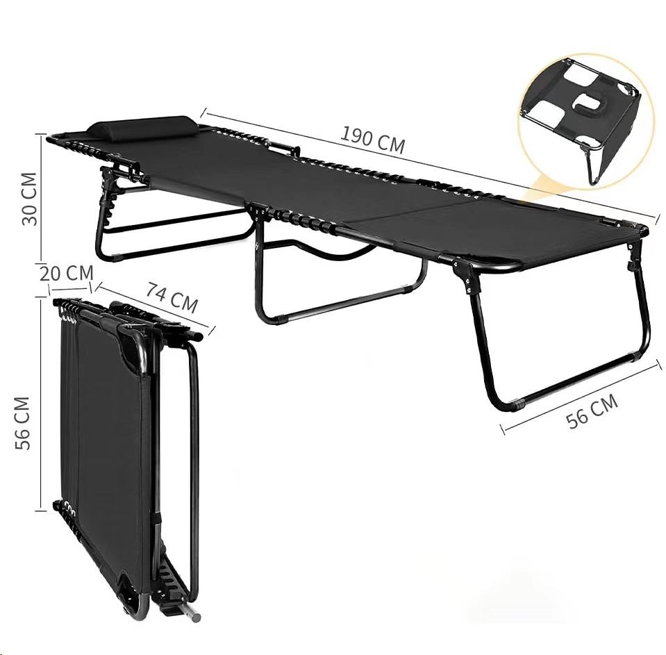 Adjustable Massage Bed Recliner Folding Lounge Chair Zero Gravity Folding Chair for Outdoor Camping